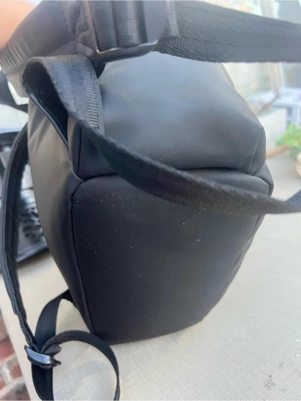 Hunter Black Backpack with Red Accents